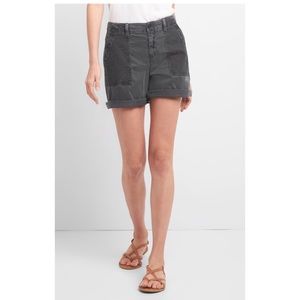 Gap girlfriend chino eyelet shorts, washed black